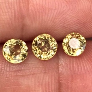 3pcs Lot 2.95ct VS-VVS พลอยเพทายเหลือง Natural Unheated Yellow Zircon