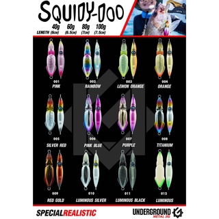 เหยื่อจิ๊ก UNDERGROUND รุ่น Squidy Doo 40g.-100g. มี 12 สี