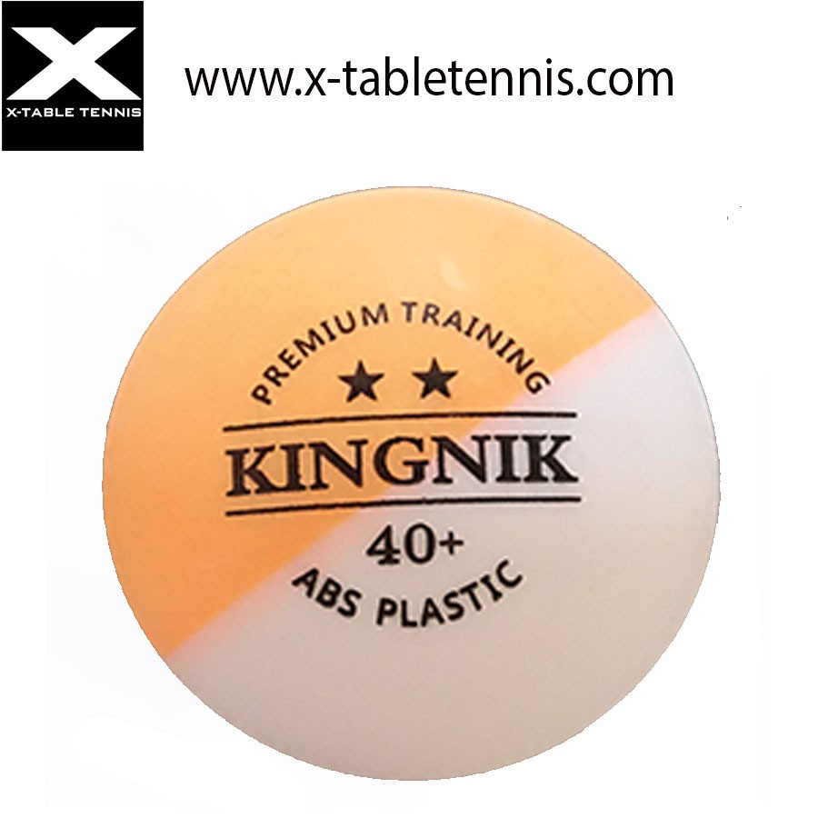 ลูกปิงปอง 2 สี KingNiK สองสี (ส้ม+ขาว) ใช้ฝึกซ้อมอ่านการหมุนของลูก 6 ลูก