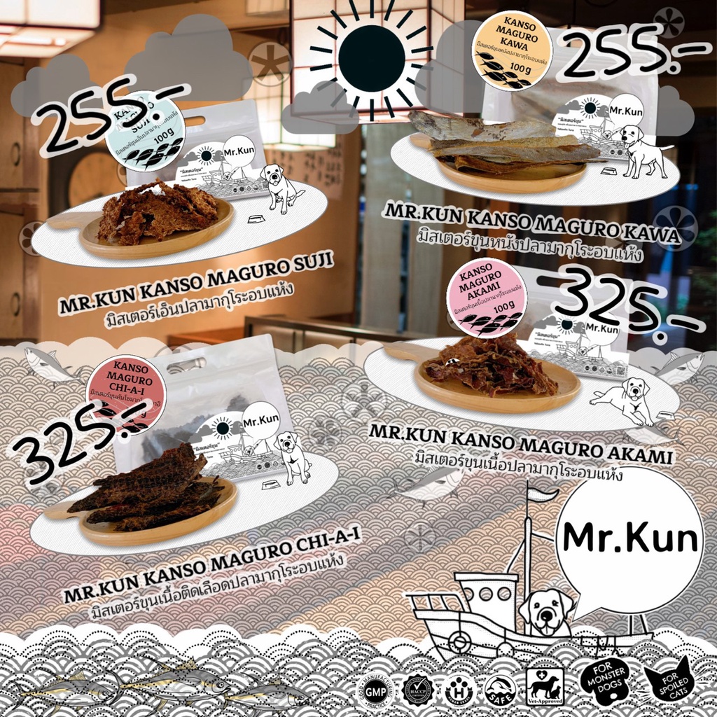 “มิสเตอร์ขุน” ปลามากุโระอบแห้ง MR.KUN KANSO MAGURO KAWA (Air-Dried Maguro )​