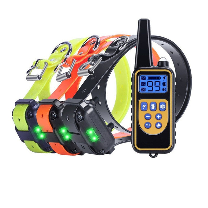 800m Electric Remote 3 Dog Anti Bark Control Device Rechargeable Dog ...