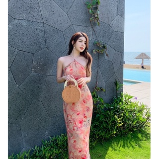 พร้อมส่ง เดรสยาว เดรสลายดอกงานใหม่ เปิดหลัง สวยมาก