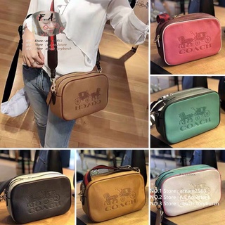 F.A (ของแท้ 100%) COACH 72704 75818 การออกแบบสายคล้องไหล่คู่  กระเป๋าแนวทแยง  กระเป๋ากล้องขนาดใหญ่  ช่องค