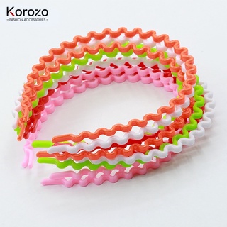 Korozo ที่คาดผมพลาสติก ยืดหยุ่นสูง สีแคนดี้ สไตล์เกาหลี สําหรับผู้หญิง ขายส่ง