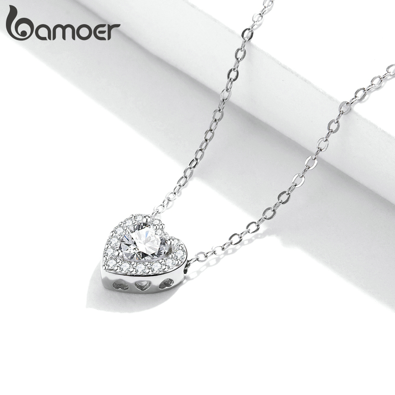 Bamoer قلادة قلب فضة 925 (SCN455) — صورة 3