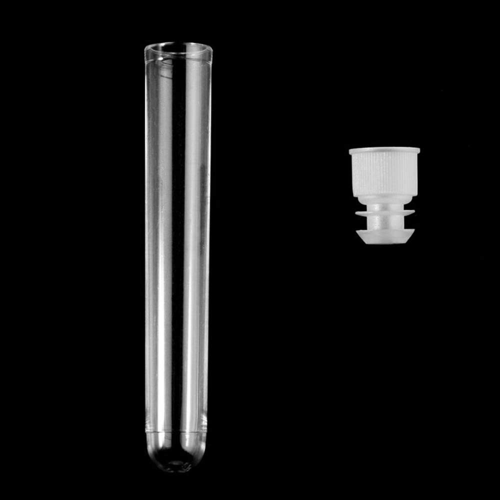 CLEAR หลอดทดลองพลาสติกใสพร้อมฝาเกลียวสีขาวขนาด 12×75 มม . 100 ชิ้น ราคา ถูกที่สุด ดีลบีเคเค แกลเลอรีภาพที่ 3