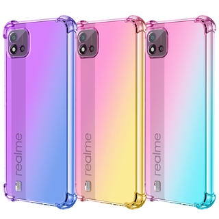 Realme C21 C20 C17 C15 C11 Realme 5 5i 6 6i Pro four-corner shatter-resistant gradient phone case