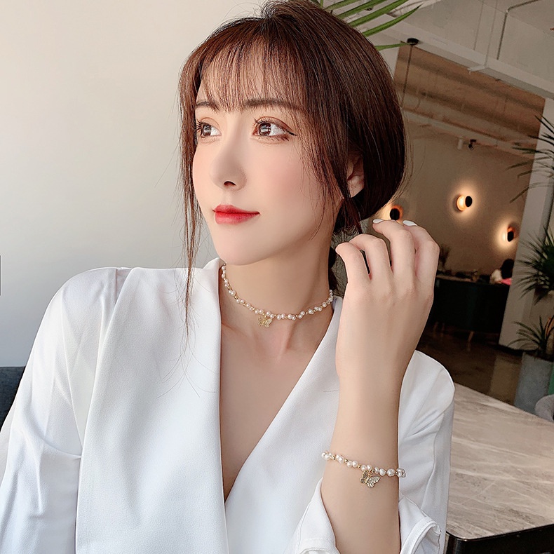 เครื่องประดับ สร้อยคอ สร้อยข้อมือ ประดับไข่มุกน้ําจืดธรรมชาติ แบบเรียบง่าย สําหรับผู้หญิง - รูปที่ 5