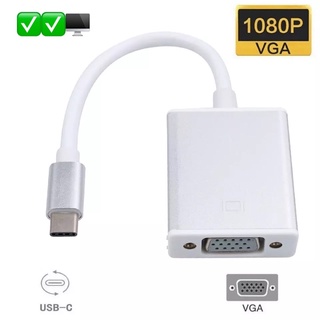 USB C TO VGA Adapter อะแดปเตอร์สาย USBC USB 3.1 สำหรับอะแดปเตอร์ VGA สำหรับ MacBook 12 นิ้ว Chromebook Pixel lumia 950XL