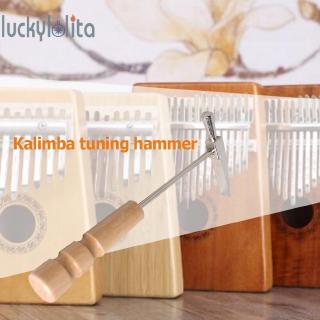 ✿Luc✿Stock Musical Kalimba Tuning Hammer Wooden Handle Metal Tuning Hammer for Thumb Piano