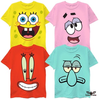 【CustomFashion】เสื้อยืดคอกลม แขนสั้น พิมพ์ลายการ์ตูนอนิเมะ Spongeed Bob Patrick Star Captain Eugene H Squidward Tentacles 3D แฟชั่นฤดูร้อน สําหรับพ่อแม่ และลูก เสื้อท็อป