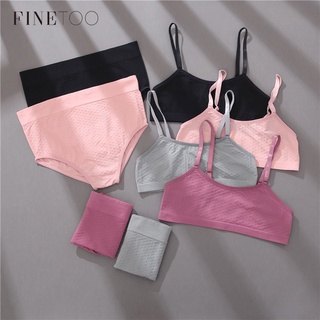 Finetoo ชุดชั้นในกางเกงชั้นในเอวสูงไร้รอยต่อ Jacquard Bra S-2Xl สําหรับผู้หญิง