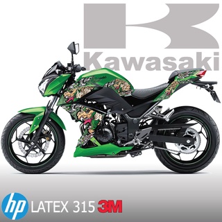 สติกเกอร์แต่งรถ Kawasaki Z300 Z250 ลายHanumanเขียว