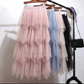 กระโปรง TUTU MAXI Stack 4 ชั้น พรีเมี่ยม นําเข้า VIOLETTEMODE.ID - สีขาวแตก