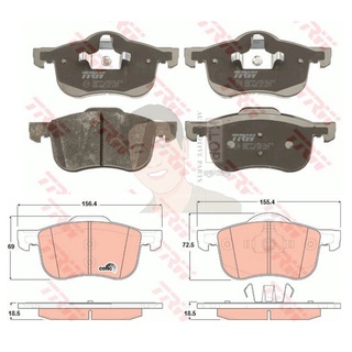 GDB1388 ผ้าเบรค-หน้า(TRW) (เนื้อผ้า COTEC) VOLVO S60, S80 , V70 ปี 2000 ขึ้นไป