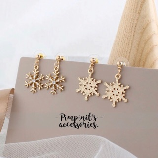 🇹🇭 พร้อมส่ง : ❄️ ต่างหูระย้าเซ็ทสโนว์เฟลค | Snowflake Drop Earring Set.