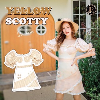 Yellow Scotty minidress BLT BRAND : มินิเดรสลายสก็อตสีเหลืองพาสเทล