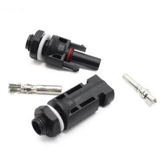 MC4 No.999 แบบยึดตู้คอนโทรล (1 คู่) Connector Cabinet Box DC 1000V 30A หัวต่อสาย สำหรับงานโซล่าเซลล์ ออฟกริด ออนกริด