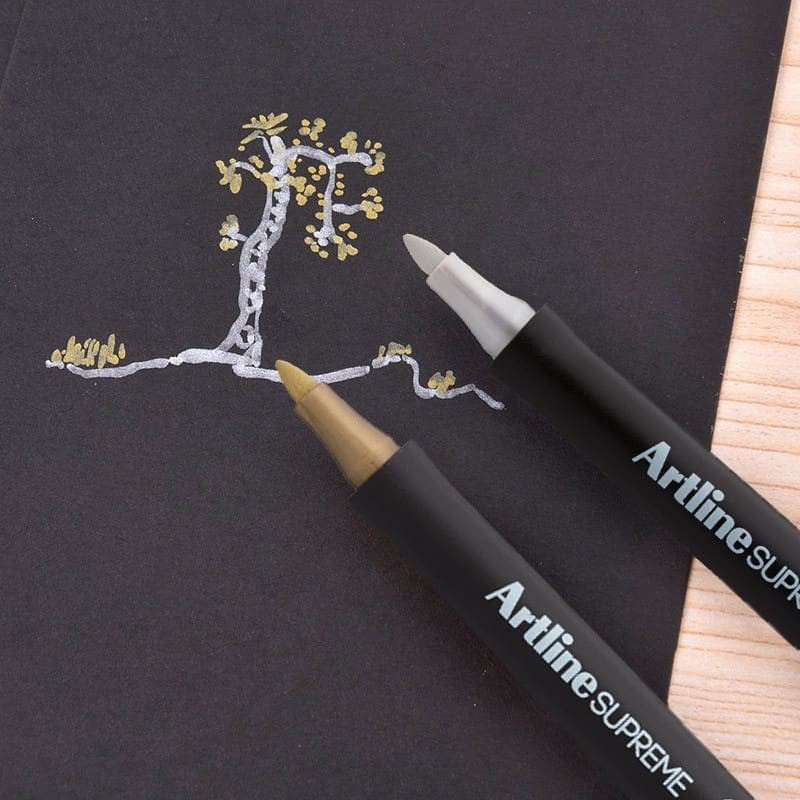 Artline Supreme Metallic Markers pen 1.0mm  EPF-790   ปากกามาร์กเกอร์สีเมทัลลิค  ทอง/เงิน