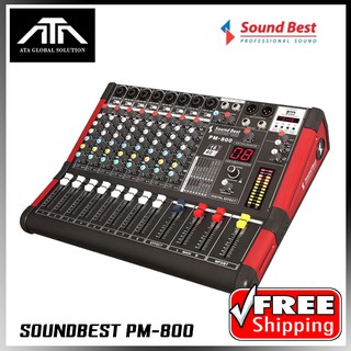 SOUNDBEST PM-800 POWER MIXER 8 ช่อง 300+300 วัตต์  มิกซ์ มิกเซอร์ เพาเวอร์ มีขยาย แอมป์ในตัว Sound Best PM800 มิกแอมป์