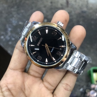 WEIQIN นาฬิกาข้อมือชายเครื่องญี่ปุ่นQuartz-Analog  เรือนและสายสแตนเลสเคลือบเงิน,พริ้ง2ไมครอนหน้าปัดสวยทันสมัยสมบุกสมบัน