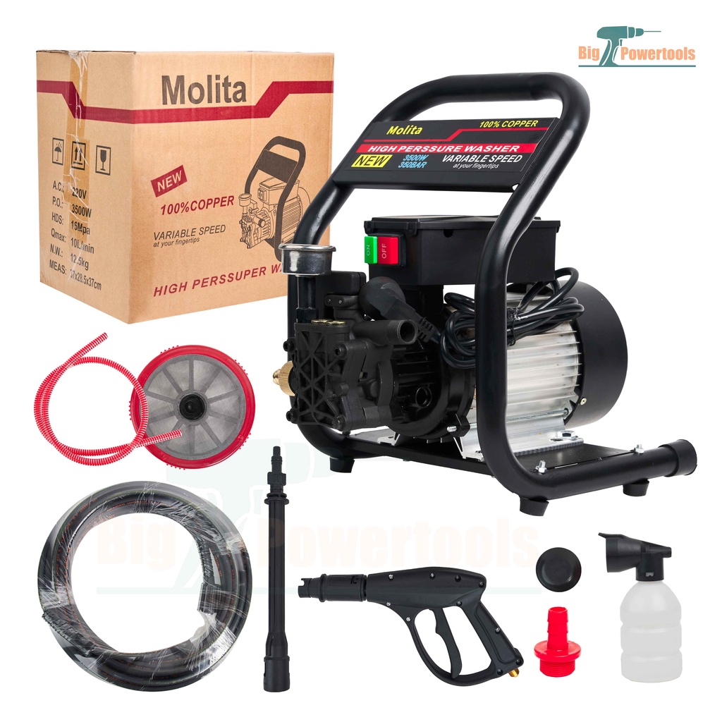 Molitaเครื่องฉีดน้ำแรงดันสูง350 บาร์ สีดำ