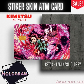 สติกเกอร์การ์ด ATM ลายการ์ตูนอนิเมะ Kimetsu No Yaiba Hologram Premium บรรจุฟรี Keren