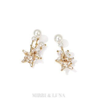 ต่างหูทองดวงดาว Gold Starry Starry Night Earrings