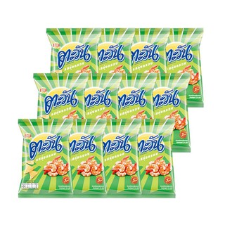 ตะวัน ข้าวเกรียบ รสกุ้งกรอบ 15 กรัม (12 ห่อ) Tawan crispy shrimp flavor 15 grams (12 packs)