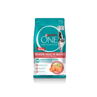 PURINA ONE Tender Selects Blend Salmon เพียวริน่า วัน เท็นเดอร์ ซีเล็คซ์ เบลนด์ อาหารแมว แซลมอน 1.2 กก.