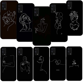 เคสโทรศัพท์มือถือ ซิลิโคนนิ่ม TPU ลายเส้นร่างกาย สีดํา SL58 สําหรับ Realme 9 5G Speed Pro+ 9i
