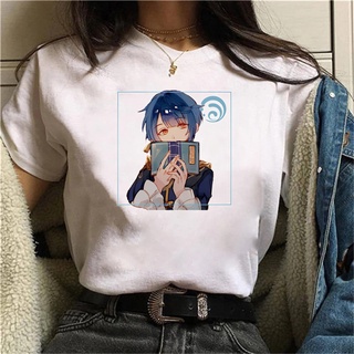 New Game Genshin Impact Aesthetic Graphic T Shirts Plus Size 5xl Japanese Style Oversized T Shirt Anime Woman Tshirts