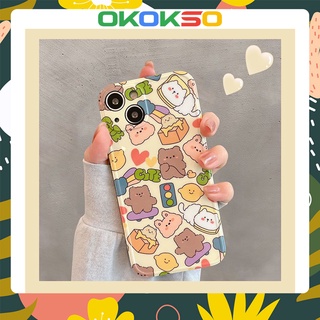 เหมาะสำหรับ OPPO เคสโทรศัพท์มือถือ Reno7pro/reno6/7z/5 ใหม่การ์ตูนหมีภาพประกอบ Anti-Fall เคสมือถือนิ่ม R17 รุ่นคู่ A53/A9 2020/A31/A15/A3S/4Z 5G