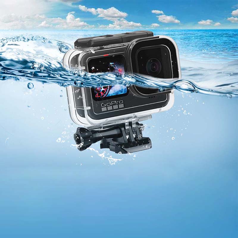 เคสกันน้ํา 45 ม. สําหรับ GoPro Hero 9/10/11/12 สีดํา ป้องกัน ดําน้ํา ใต้น้ํา เคส สําหรับ Go Pro อุปกรณ์เสริมกล้อง