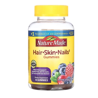 Nature Made, Adult Gummies, Hair, Skin and Nails, Mixed Berry, Cranberry &amp; Blueberry, 90 Gummies