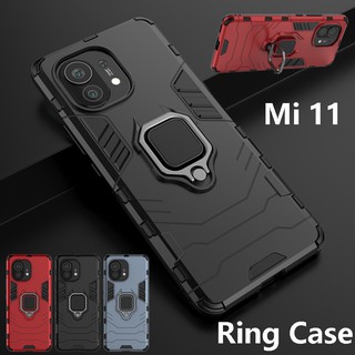 เคสไฮบริด มีแหวนตั้งได้ สำหรับ Xiaomi Mi 11 Xiomi Mi11 เคสโทรศัพท์เคสกันกระแทกเคสแข็ง Ring Phone Case