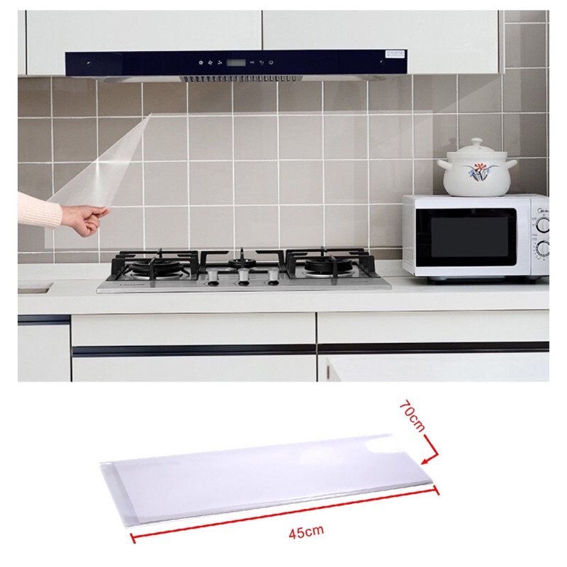 ฟิล์มกันเปื้อน กันรอย สติ๊กเกอร์ใสติดผนัง ติดครัวกันน้ำมันกระเด็น Sticker Wallpaper แบบใส พร้อมส่ง