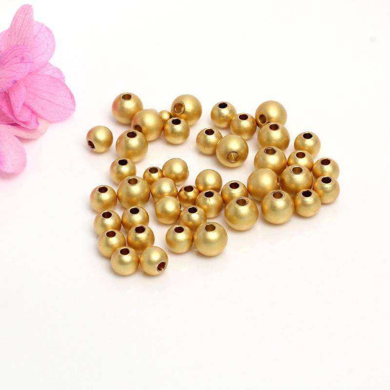20pcs 3 มม.4 มม.5 มม.6 มม.แชมเปญทองสีทองเหลือง Matte รอบลูกปัดคุณภาพสูง Diy เครื่องประดับอุปกรณ์เสริม