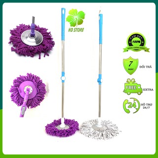 Cây lau nhà rời 360 độ bàn xoay inox và nhựa