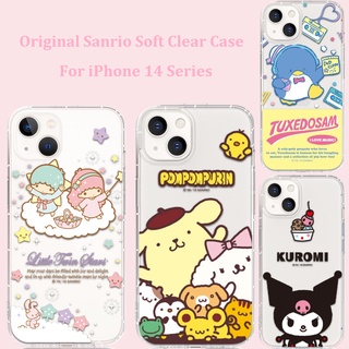 เคสโทรศัพท์มือถือแบบนิ่ม TPU ใส กันกระแทก ลาย Sanrio Little Twin Stars Kuromi Tuxedosam สําหรับ iPhone 14 Pro MAX 14 Plus 14 14 Pro