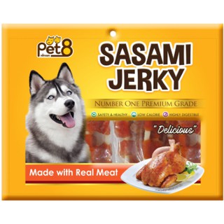 Pet8 ขนมสุนัข ไก่เสียบแท่งหนังเกลียว JJ408  (180ก.x2แพ็ค ) 360 กรัม