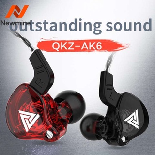 Newmine หูฟังกีฬา หูฟังพร้อมไมโครโฟน หูฟังเสียงดี QKZ AK6 สำหรับ3.5mm ซับวูฟเฟอร์