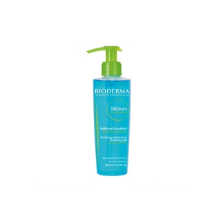 Bioderma Sebium Gel Moussant 200 ml ฝาปั๊ม เจลล้างหน้าสูตรไมเซล่า สำหรับผิวผสมถึงผิวมัน เป็นสิวง่าย