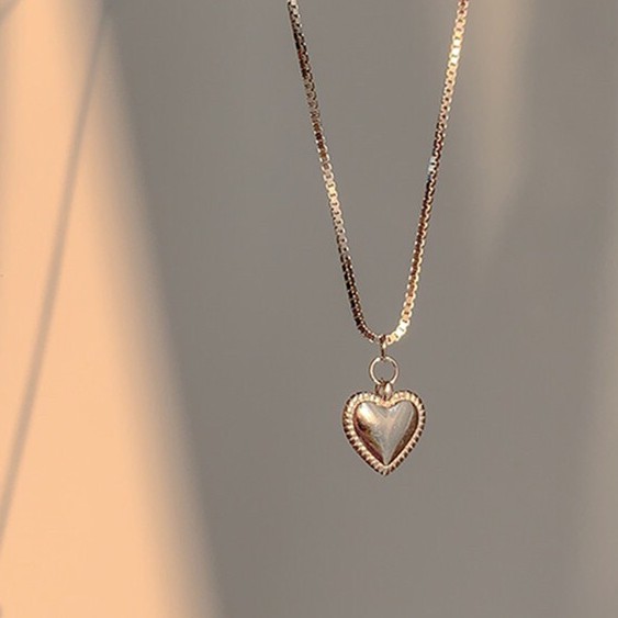 earika.earrings - silver soul necklace สร้อยคอเงินจี้หัวใจชุบทองคำขาว ปรับขนาดได้