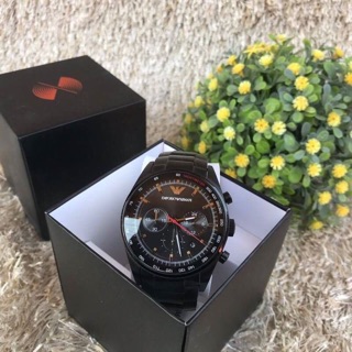 นาฬิกา EMPORIO ARMANI AR6094 Black Dial Black PVD Stainless Steel Mens Watch ของแท้