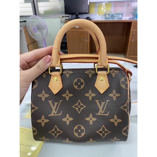 Louis Vuitton NANO SPEEDY MINI HL MONOGRAM STRAP Brown Leather Cloth  ref.398274 - Joli Closet