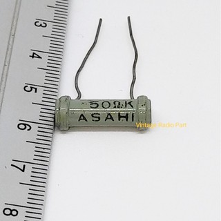 50 Ohm 1/2W vintage resistor brand ASAHI made in japan มีใช้ในเครื่องมือ เครื่องหลอดยุคเก่า (1pc)