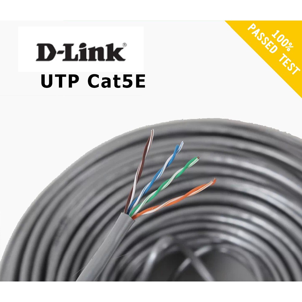 ส่งฟรี​ สายแลน Lan D-Link Cat5E Utp 24Awg Pvc Solid Cable 305M Grey สีเทา |  Shopee Thailand