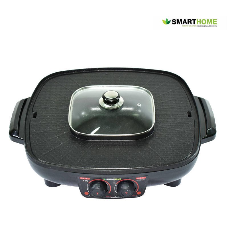 Smart home 2in1 Electric Grill With Pot เตาปิ้งย่างอเนกประสงค์พร้อมหม้อสุกี้ Model:SM-EG1802