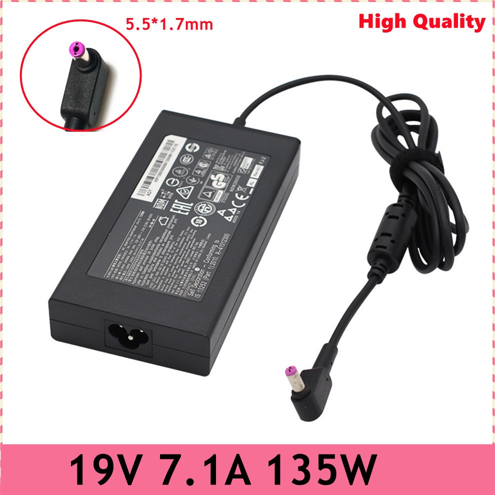 Original 19V 7.1A 135W 5.5*1.7mm Laptop AC Adapter Charger for Acer Nitro5 PA-1331-16 AN515-52 N17C1 Aspire VX5 VX15 VN7
